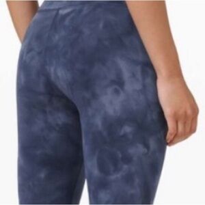Lululemon Wunder train 25” diamond dye blue sz 6